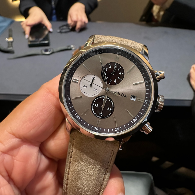 CILOA-Men Chronograph Watch Da - Suede Strap Watch 评论和价格